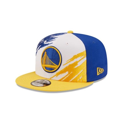 Blue Golden State Warriors Hat - New Era NBA Splatter 9FIFTY Snapback Caps USA0536947